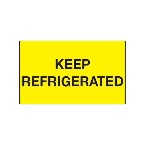 Bsc Preferred 3 x 5'' - ''Keep Refrigerated'' Fluorescent Yellow Labels BUY00024073 - main